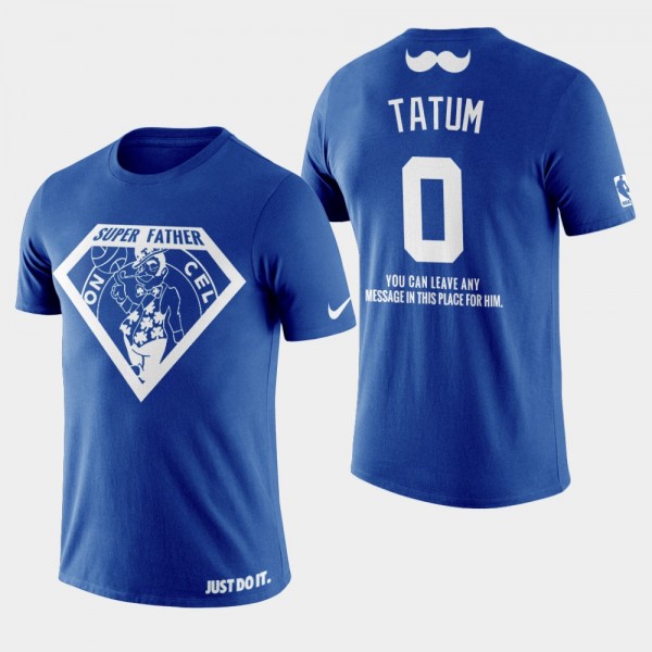 Men's Celtics Jayson Tatum 2019 Father's Day Super Dad Navy T-shirt
