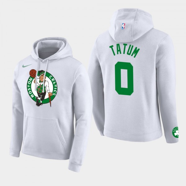 Celtics Jayson Tatum Club Team Logo Pullover Hoodie White