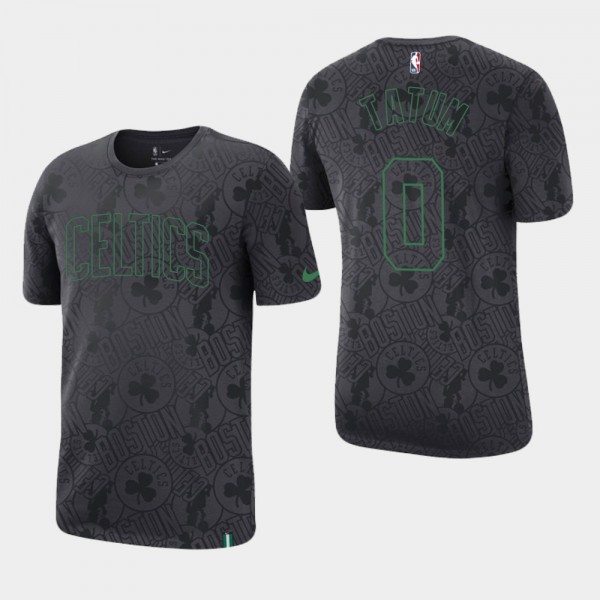 Men's Celtics #0 Jayson Tatum Team Logo All Over P...