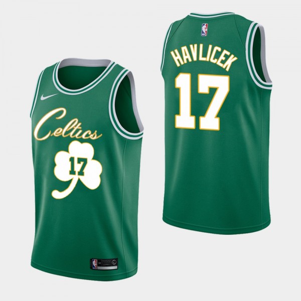 Men's Boston Celtics #17 John Havlicek Forever Lucky Jersey