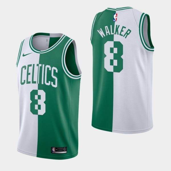 Men's Boston Celtics #8 Kemba Walker Split Jersey