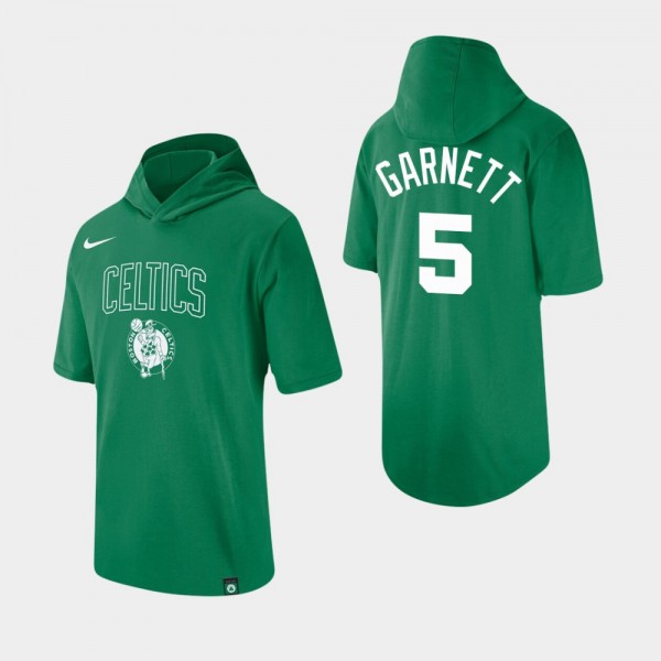 Men's Celtics #5 Kevin Garnett Wordmark Logo Hooded T-Shirt