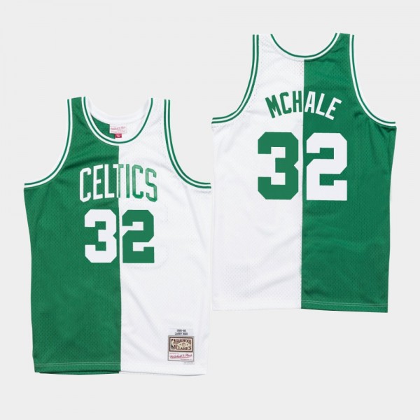 Men's Boston Celtics #32 Kevin McHale Split Jersey