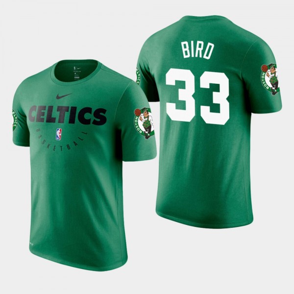Men's Celtics #33 Larry Bird Practice Legend Performance T-Shirt