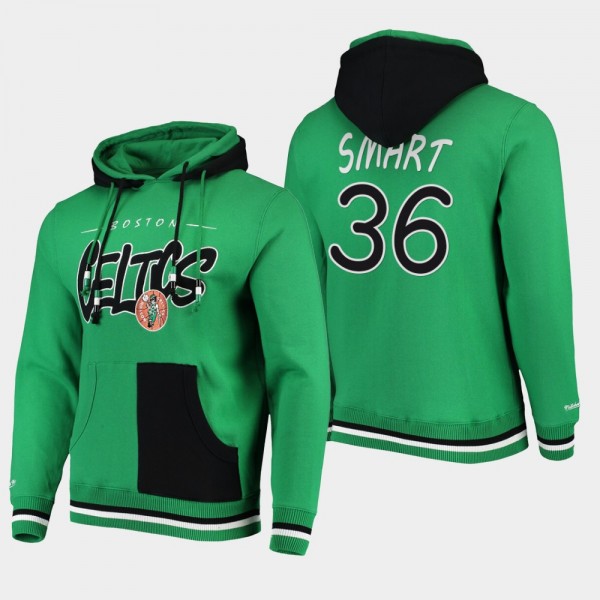 Men's Celtics #36 Marcus Smart Double Pullover Gre...
