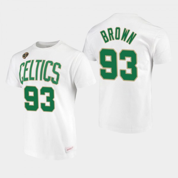 Celtics #93 P.J. Brown Hardwood Classics 2008 NBA Champions White T-Shirt