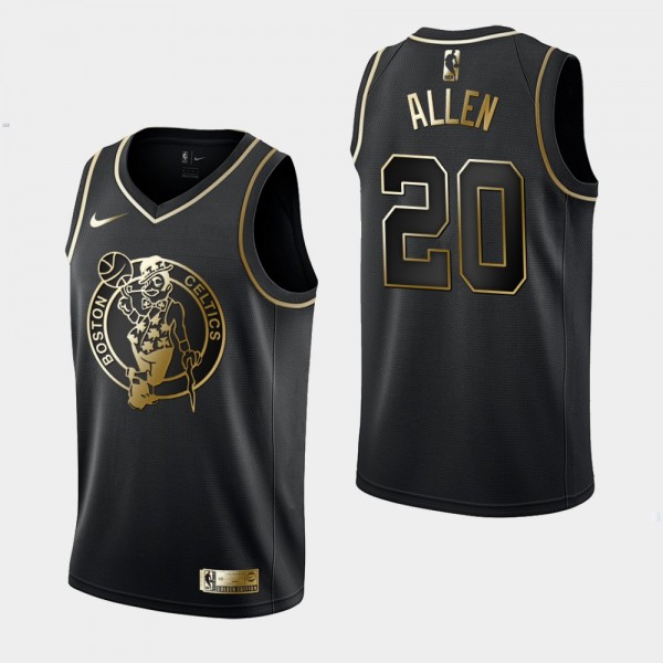 Men's Celtics Ray Allen Golden Edition Black Jerse...