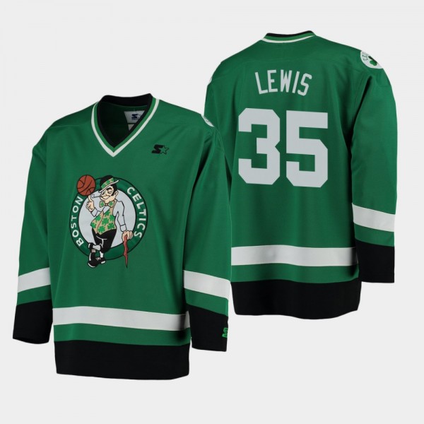 Men's Boston Celtics #35 Reggie Lewis Hockey Jerse...
