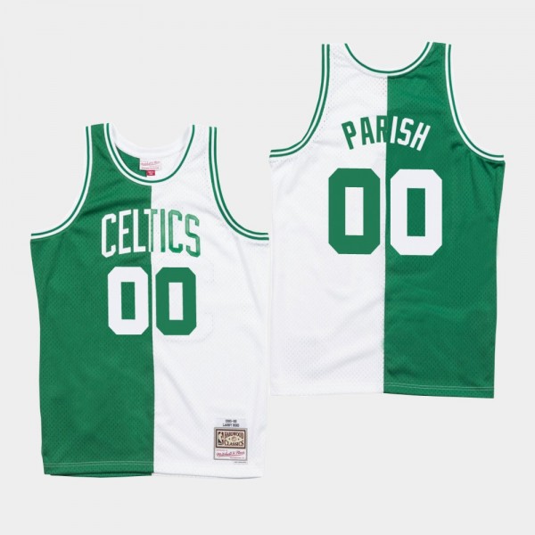Men's Boston Celtics #00 Robert Parish Split Jerse...