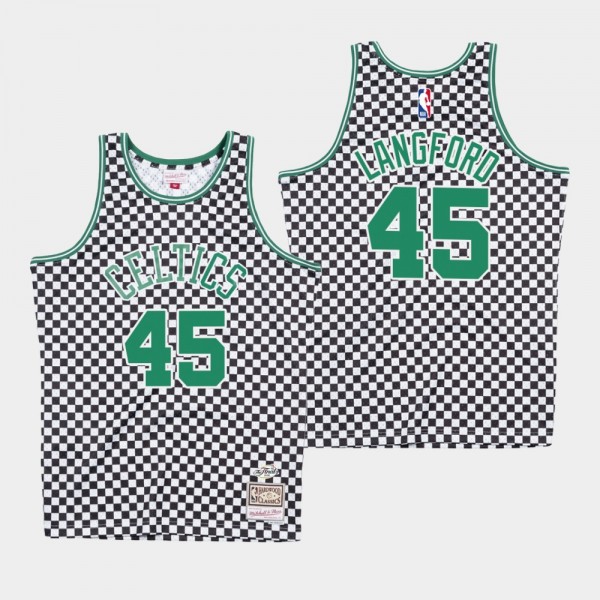 Men's Mitchell & Ness Boston Celtics #45 Romeo Langford Checkerboard Jersey