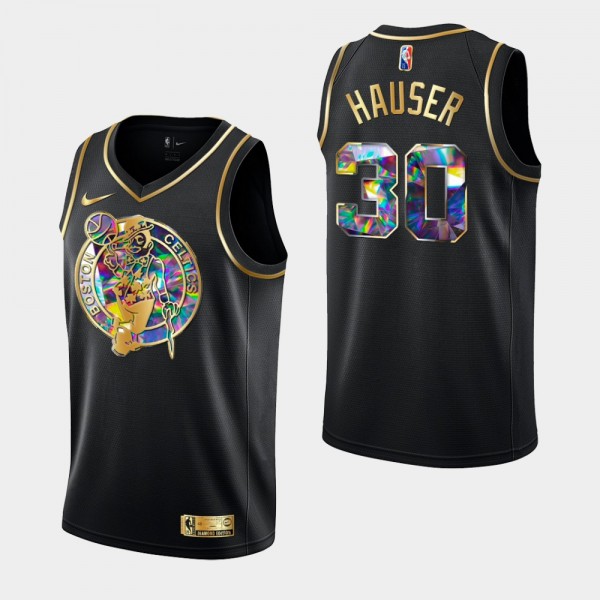 Sam Hauser Boston Celtics Black Golden Edition Diamond Jersey