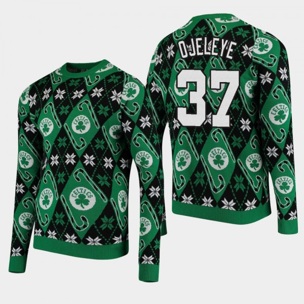 Men's Boston Celtics #37 Semi Ojeleye Christmas Ug...