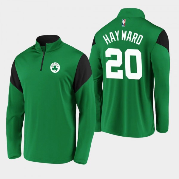Boston Celtics Gordon Hayward Primary Logo Color Block Quarter-Zip Kelly Green Jacket