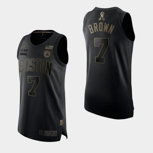 Boston Celtics Jaylen Brown 2020 Salute To Service Authentic Black Jersey