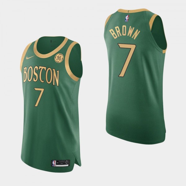 Boston Celtics Jaylen Brown City Authentic GE Patch Kelly Green Jersey