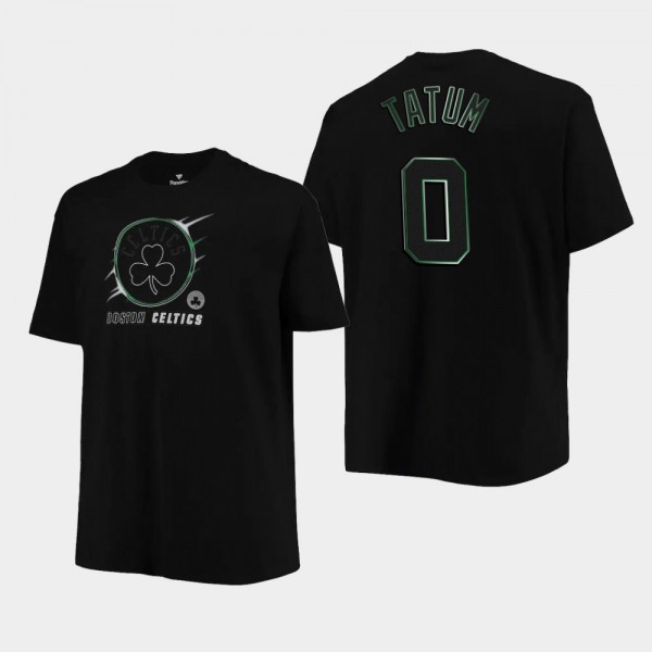 Boston Celtics #0 Jayson Tatum Big & Tall Heart Soul T-shirt Black