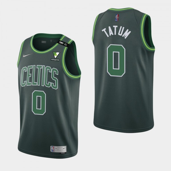 Boston Celtics Jayson Tatum Tommy K. C. Patch Earned Green Jersey