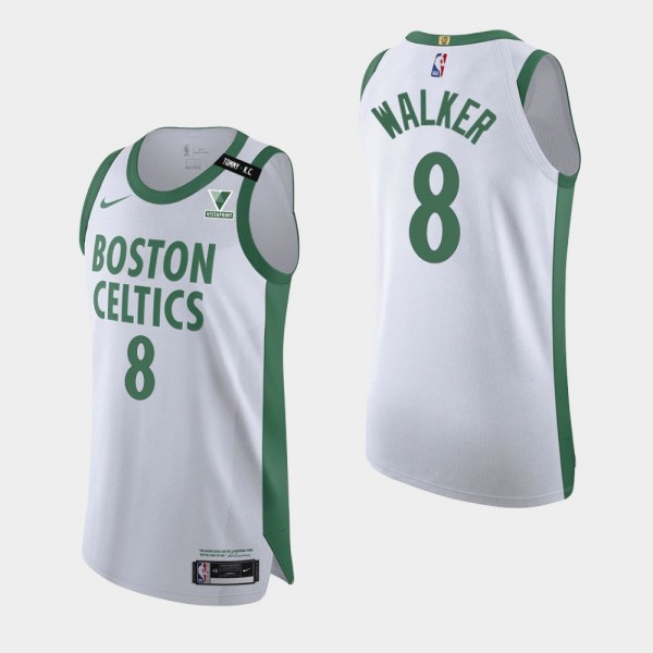 Boston Celtics Kemba Walker Tommy K. C. Patch City White Jersey
