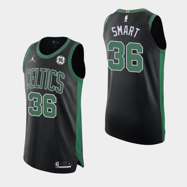 Boston Celtics Marcus Smart 2020-21 Statement Authentic GE Patch Black Jersey