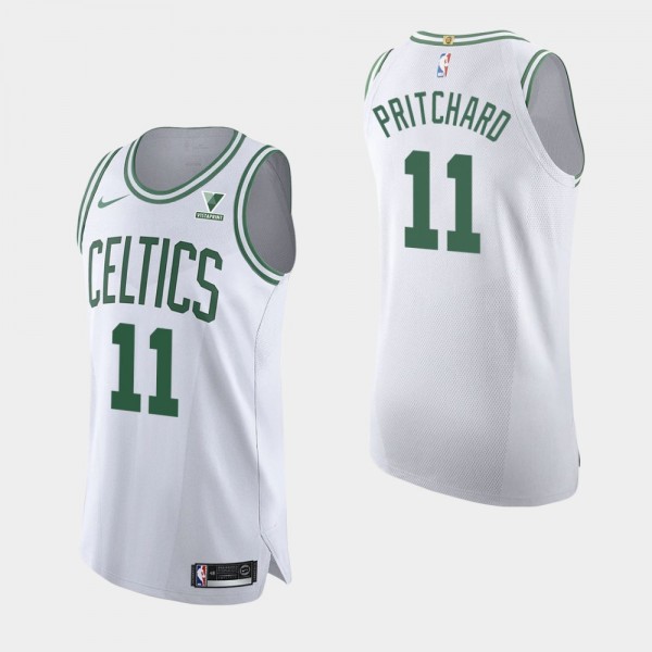 Boston Celtics Payton Pritchard 2020-21 Association Authentic Vistaprint Patch White Jersey