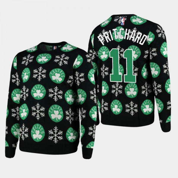 Boston Celtics Payton Pritchard 2020 Christmas Snowflake Black Sweater