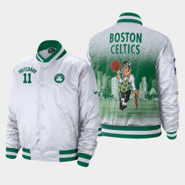 Boston Celtics Payton Pritchard 2021 City Edition Courtside Full-Snap White Jacket