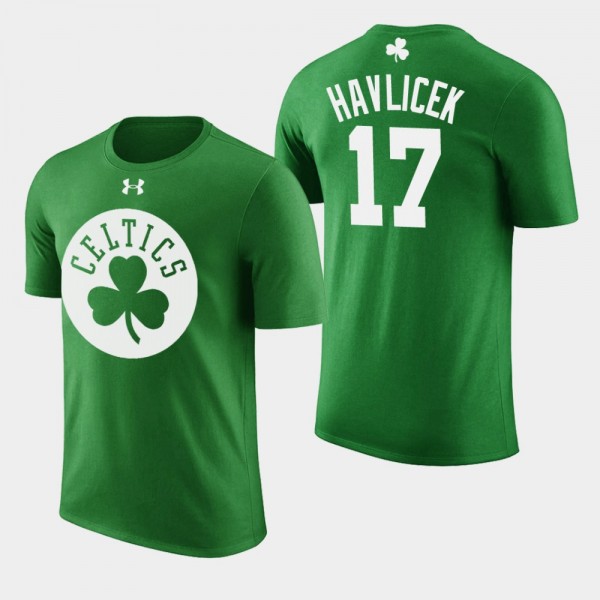 Men Celtics #17 John Havlicek St. Patrick's Day Name & Number T-Shirt