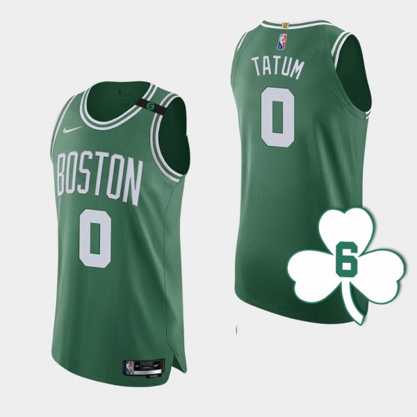 Bill Russell #6 NBA Retired Number Boston Celtics Jayson Tatum Jersey Green Authentic