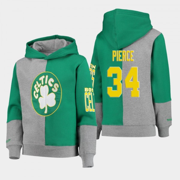 Paul Pierce Boston Celtics 2021 Hardwood Classics Split Color Hoodie Gray Green