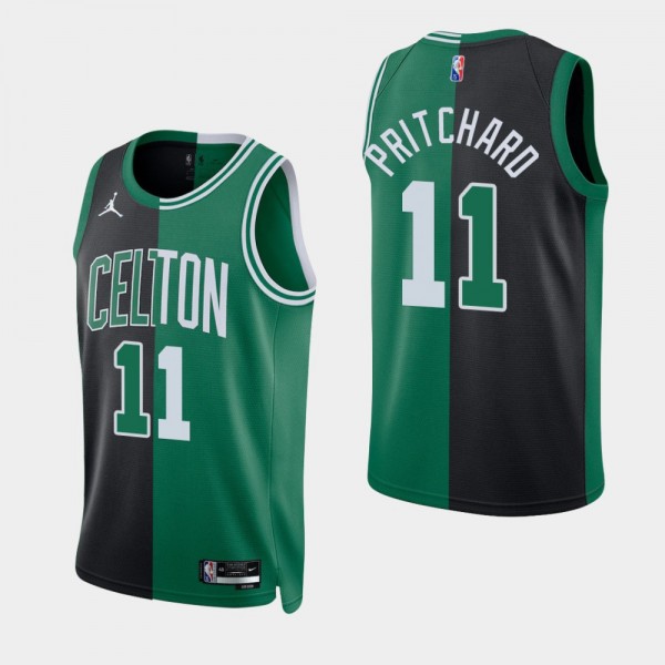 Boston Celtics #11 Payton Pritchard NBA 75th Split Edition Black Green Jersey