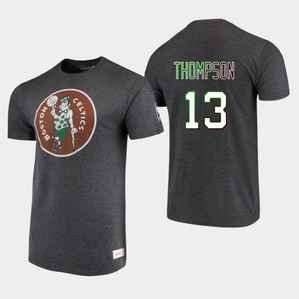 Tristan Thompson Boston Celtics 2021 Throwback Logo Tri-Blend T-Shirt Black