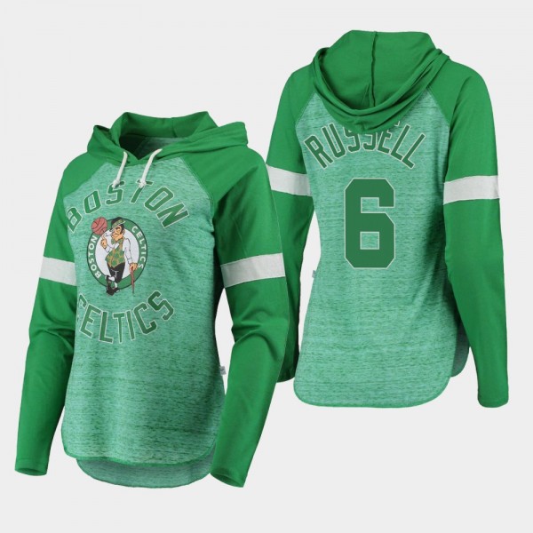 Women's Boston Celtics Bill Russell Season Opener Raglan Long Sleeve Green T-Shirt
