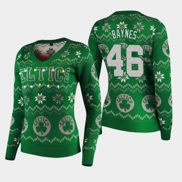 Women's Boston Celtics #46 Aron Baynes Christmas Ugly Sweater