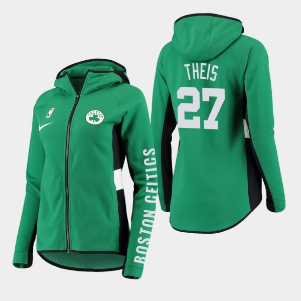 Women's Celtics #27 Daniel Theis Full-Zip Raglan Showtime Hoodie