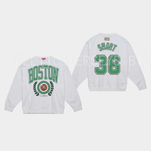 Women's Boston Celtics #36 Marcus Smart White Crew...
