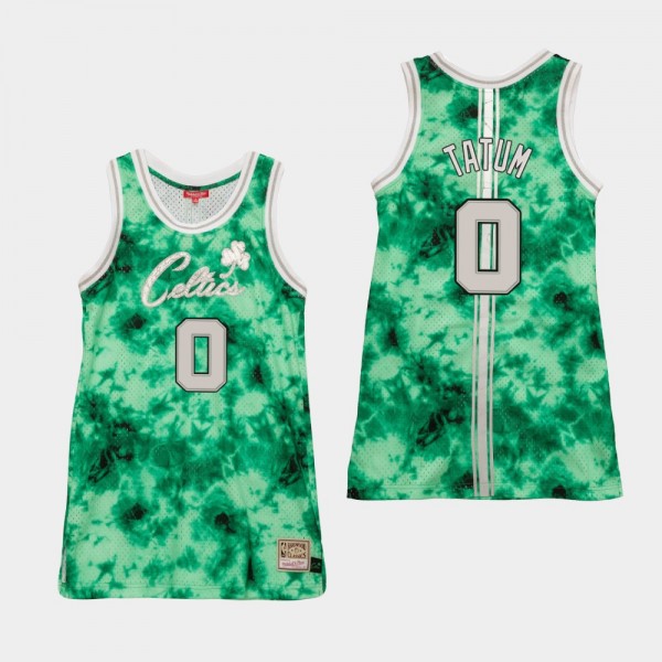 Women Boston Celtics Jayson Tatum Galaxy Green Tan...