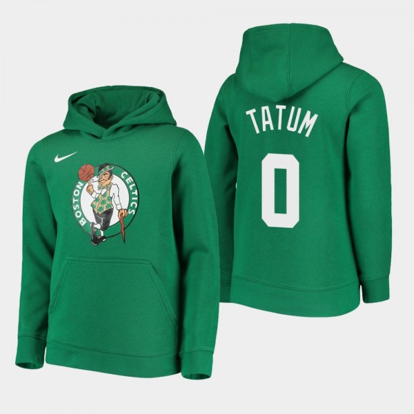 Youth Boston Celtics #0 Jayson Tatum Essential Logo Pullover Hoodie