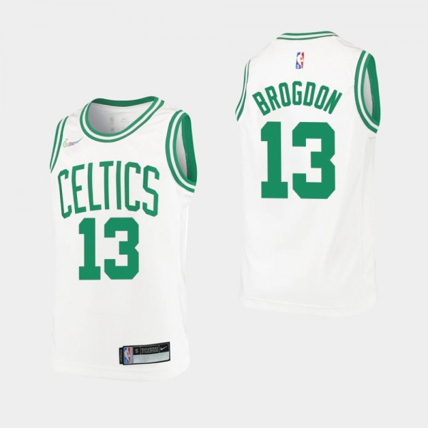 Youth Boston Celtics 75th Anniversary Association #13 Malcolm Brogdon White Jersey